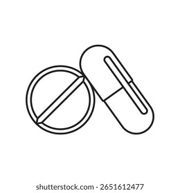 Pill icon in flat style. Drug vector illustration on isolated background. Medicine pharmacy sign business concept.