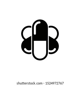 pill icon in flat style isolated. Vector Symbol illustration.