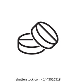 Pill Icon Flat Vector Illustration 