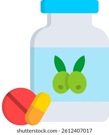 Pill Icon Flat Vector Illustration