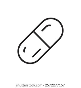 Pill Icon Flat vector set outline