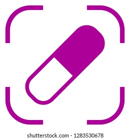 Pill icon in focus. White background