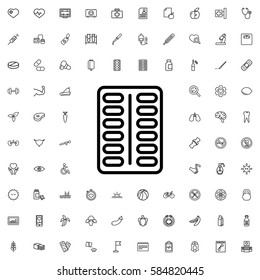 pill icon illustration isolated vector sign symbol. Health icons set.