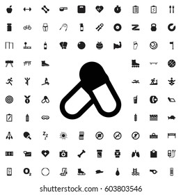 Pill icon illustration isolated vector sign symbol. fitness icons vector set.