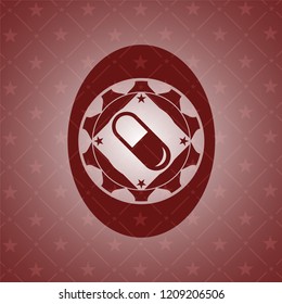 pill icon inside badge with red background