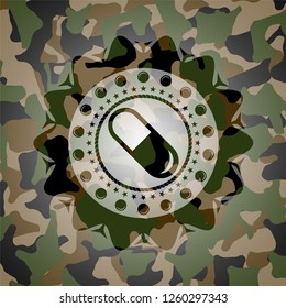pill icon inside camo emblem