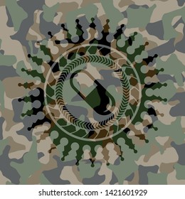 pill icon inside camouflage texture