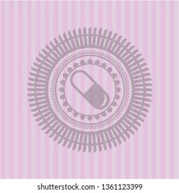 pill icon inside pink icon or emblem