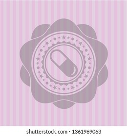 pill icon inside pink icon or emblem