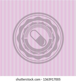 pill icon inside pink icon or emblem