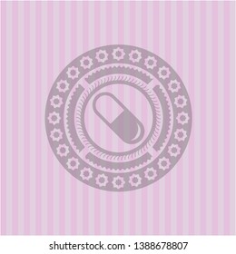 pill icon inside pink icon or emblem