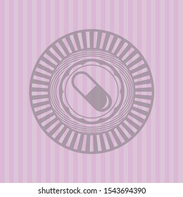 pill icon inside pink icon or emblem