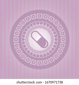 pill icon inside pink icon or emblem