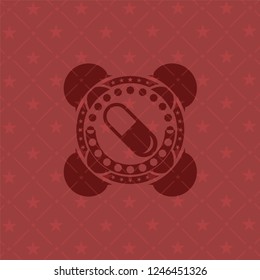pill icon inside red icon or emblem