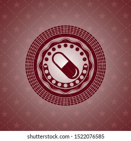 pill icon inside red icon or emblem