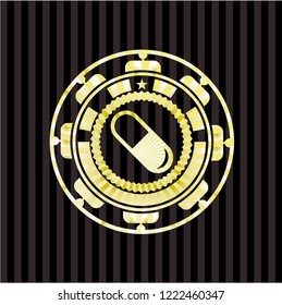 pill icon inside shiny emblem