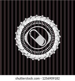 pill icon inside silvery badge
