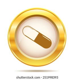 Pill icon. Internet button on white background. EPS10 vector. 