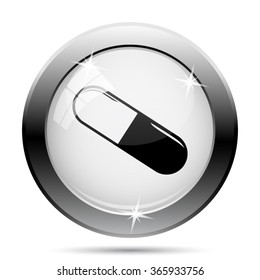 Pill icon. Internet button on white background. EPS10 vector.
