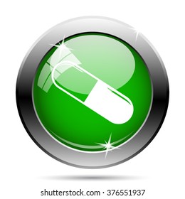 Pill icon. Internet button on white background. EPS10 vector.
