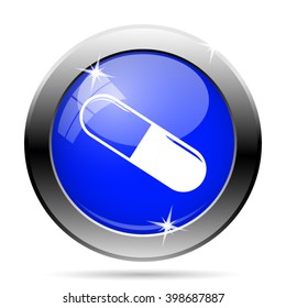 Pill icon. Internet button on white background. EPS10 vector