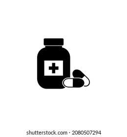Icono de la píldora aislada en el fondo. símbolo para el logotipo de diseño de su sitio web, aplicación, Icono de Pill Ilustración Vector.