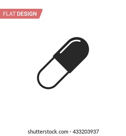 Pill icon isolated on white background