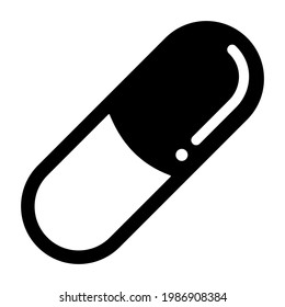 Pill icon isolated vector illustration. High quality black style vector icon