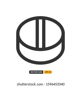 pill icon in line style. Vector logo design template. Modern design icon, symbol, logo and illustration. Vector graphics illustration and editable stroke. Isolated on white background.