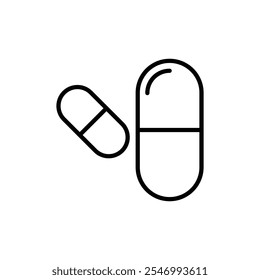Pill icon linear logo isolated