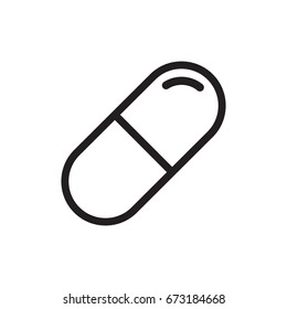 Pill icon logo isolated on white background template vector