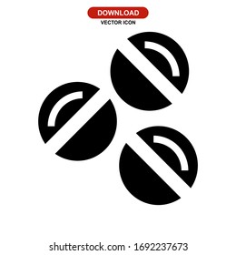 pill icon or logo isolated sign symbol vector illustration - high quality black style vector icons
