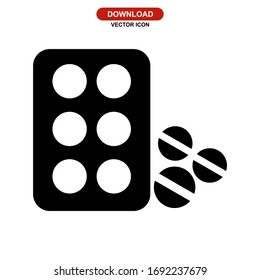 pill icon or logo isolated sign symbol vector illustration - high quality black style vector icons
