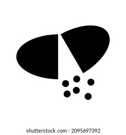 Pillensymbol oder Logo einzeln auf Zeichen, Vektorgrafik - hochwertige Vektorsymbole in schwarzem Stil
