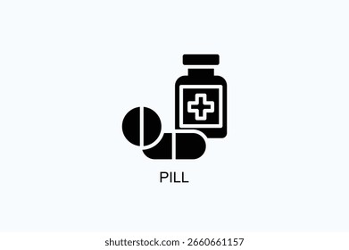 Pillensymbol oder Logo, einzelne Vektorgrafik