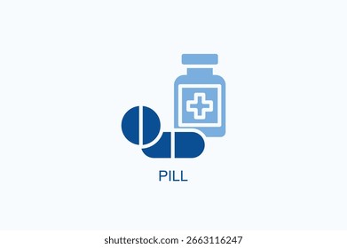 Icono de la píldora o Ilustración vectorial aislada del logotipo