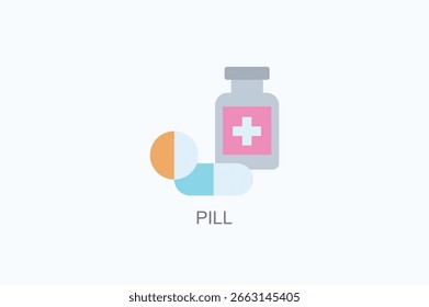 Icono de la píldora o Ilustración vectorial aislada del logotipo