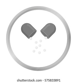 Pill icon monochrome. Single medicine icon from the big medical, healthcare monochrome.