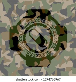 pill icon on camo texture