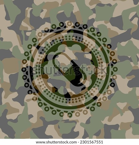 pill icon on camouflage pattern. 