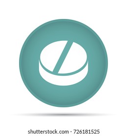 Pill icon on a circle on a white background. Vector illustration