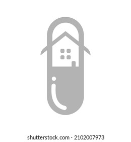icono de píldora en fondo blanco, ilustración vectorial