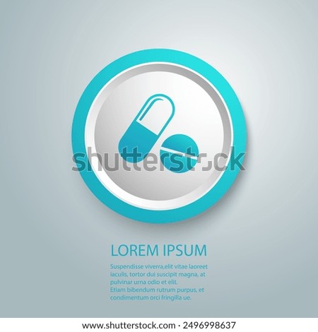 Pill icon on white. Vector