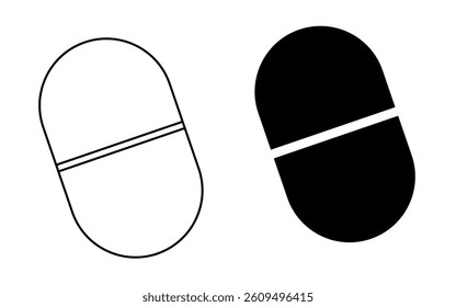 Pill icon outline vector editable 
Vector icon pill