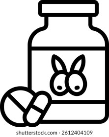 Pill Icon Outline Vector Illustration