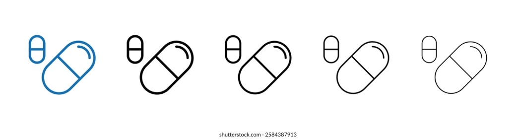 Pill Icon Outline vector logo for web ui