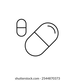 Pill Icon Outline vector for web ui