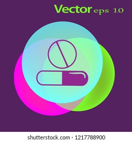 Pill icon . Pill icon page symbol for your web site design Pill icon logo, app, UI. Pill icon Vector illustration, EPS10.