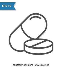  Pill Icon - Pills, Medication, Drugs. Professional, pixel perfect icon, EPS 10 format.