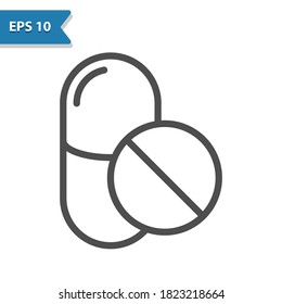 Pill Icon. Professional, pixel perfect icon, EPS 10 format.